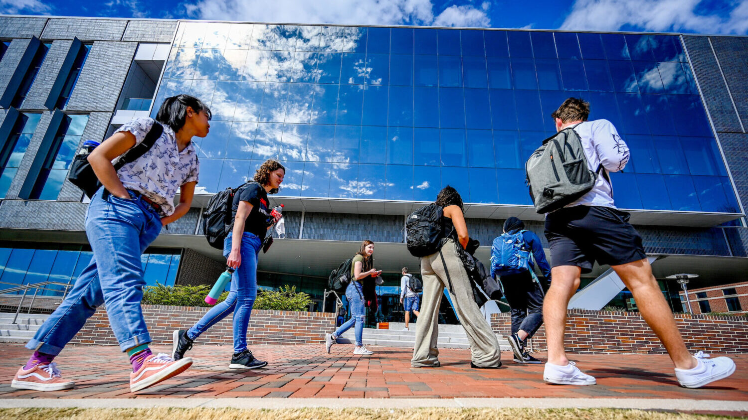 Students head for class on Centennial Campus